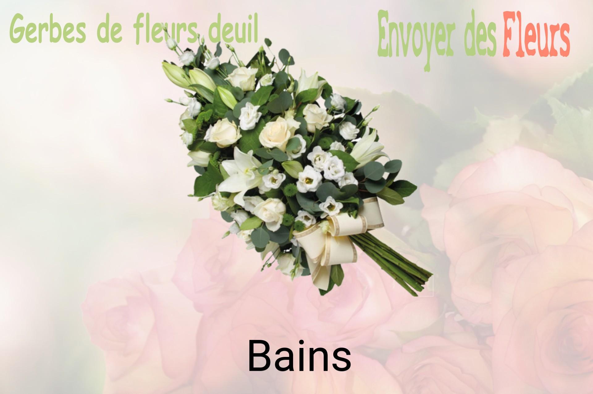 Gerbe de fleurs de deuil livrée à Bains